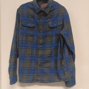Orvis Heavyweight Plaid Flannel Jacket with Side Pockets Mens XL Size